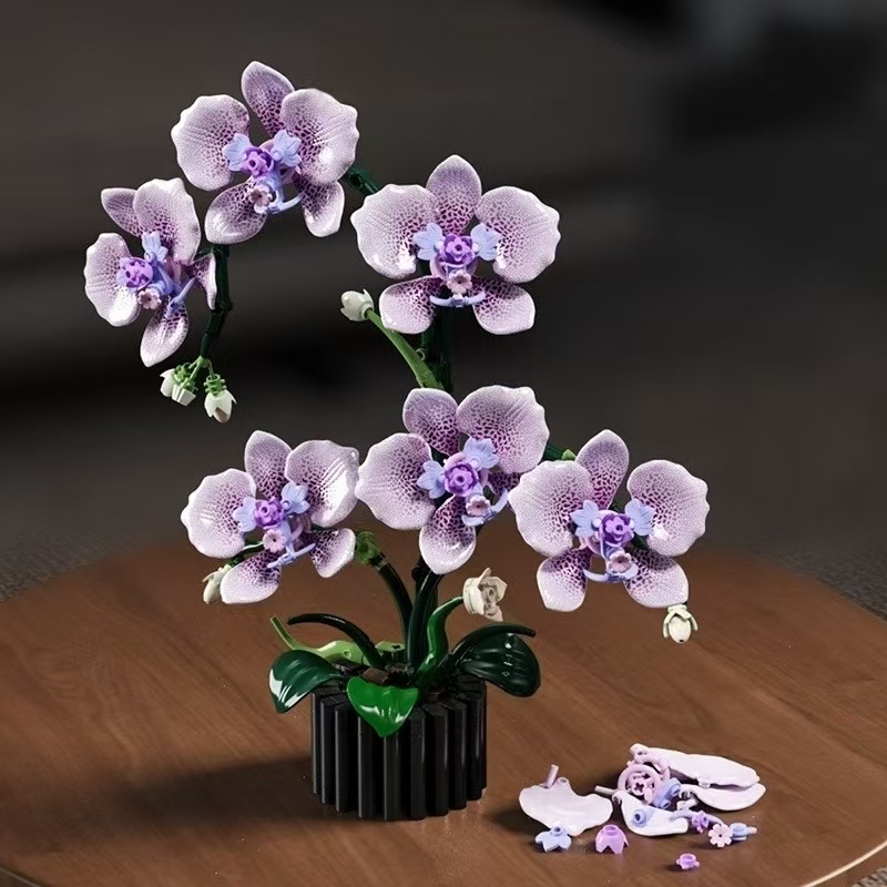 Orchid Potting Mix - 619 elementów Klocki Konstrukcyjne Phalaenopsis Kwiaty