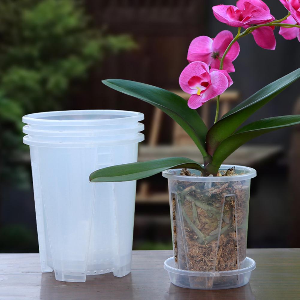 Orchid Potting Mix - 5 sztuk/zestaw Przezroczyste plastikowe doniczki na