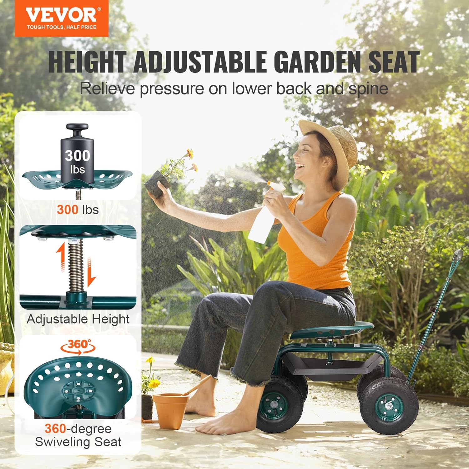 Wózek ogrodowy z kółkami i sie – Gardening Yard Tools recenzja i cena