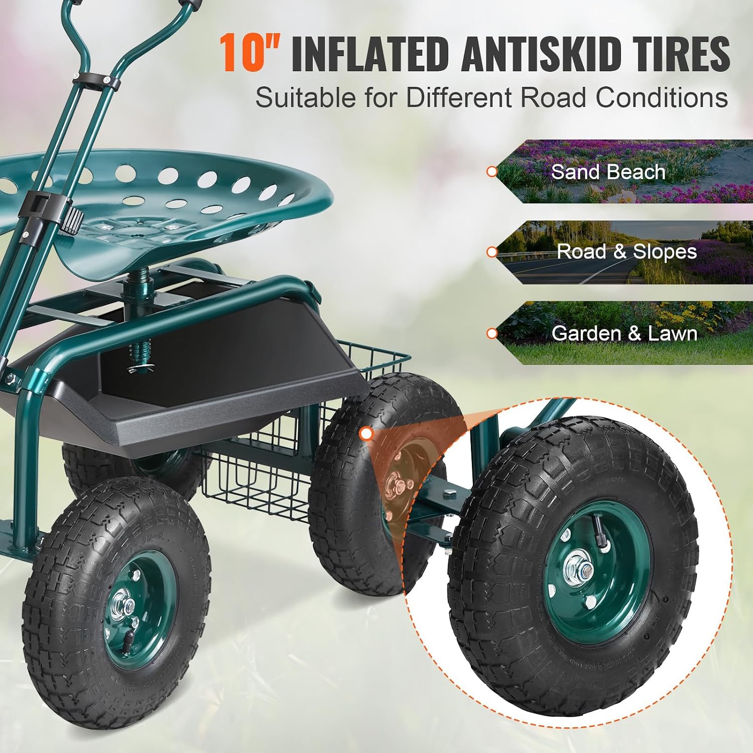 Wózek ogrodowy z kółkami i sie – Gardening Yard Tools recenzja i cena